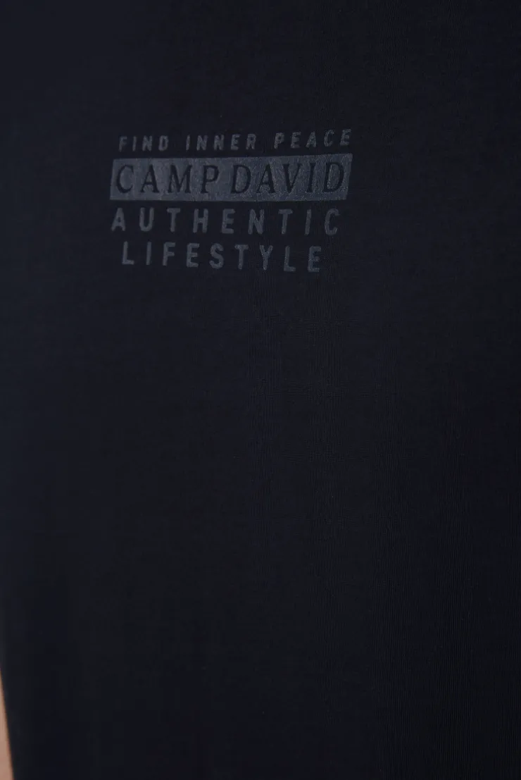 CAMP DAVID & SOCCX T-Shirt Rundhals mit Logo Print blue navy bluenavy Fashion