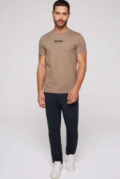 CAMP DAVID & SOCCX T-Shirt Rundhals mit Logo Print tan Discount