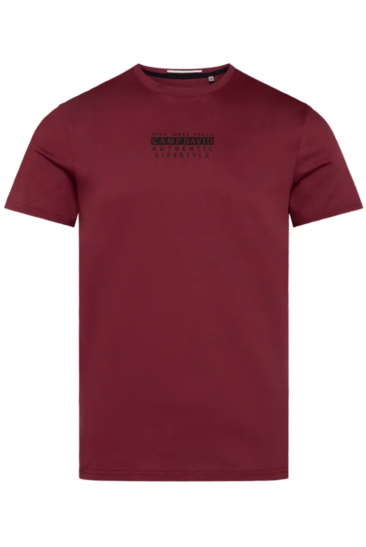 CAMP DAVID & SOCCX T-Shirt Rundhals mit Logo Print burgundy Best Sale