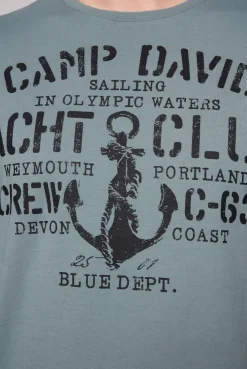 CAMP DAVID & SOCCX T-Shirt Rundhals mit Used Print grey green | S greygreen Best
