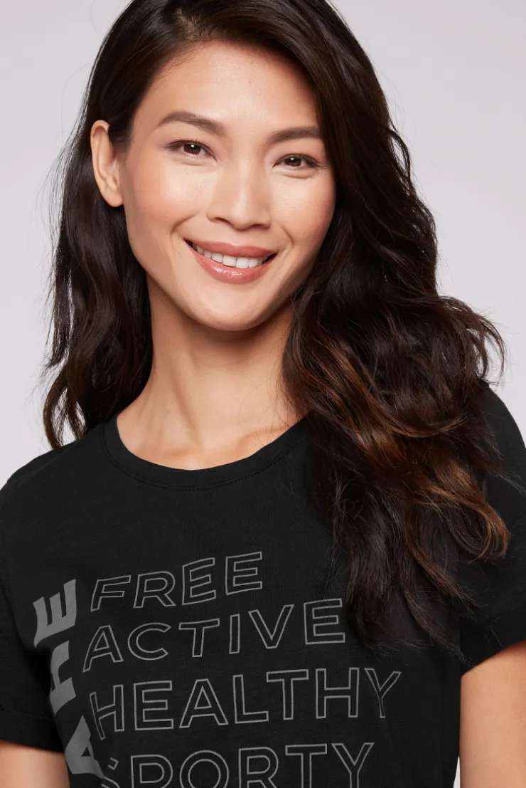 CAMP DAVID & SOCCX T-Shirt Rundhals mit Wording Print black Outlet