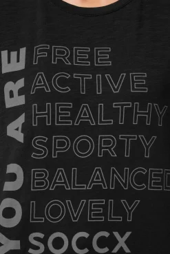 CAMP DAVID & SOCCX T-Shirt Rundhals mit Wording Print black Outlet