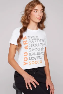 CAMP DAVID & SOCCX T-Shirt Rundhals mit Wording Print opticwhite Clearance