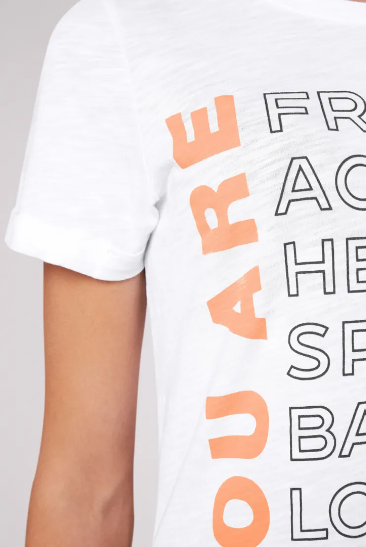 CAMP DAVID & SOCCX T-Shirt Rundhals mit Wording Print opticwhite Clearance