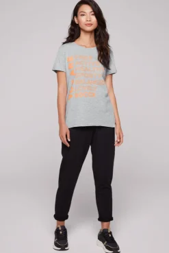 CAMP DAVID & SOCCX T-Shirt Rundhals mit Wording Print grey melange greymelange Hot