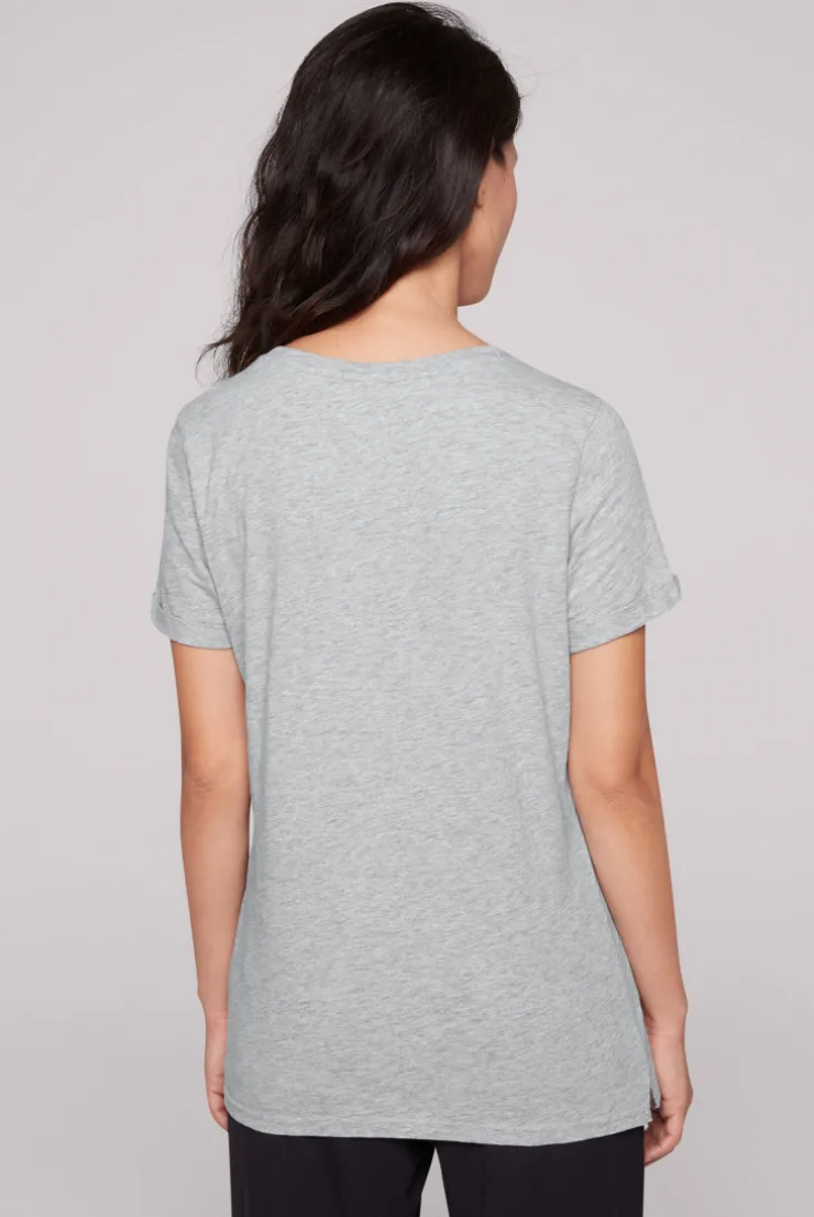 CAMP DAVID & SOCCX T-Shirt Rundhals mit Wording Print grey melange greymelange Hot