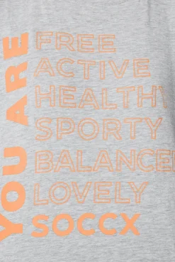 CAMP DAVID & SOCCX T-Shirt Rundhals mit Wording Print grey melange greymelange Hot