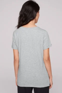 CAMP DAVID & SOCCX T-Shirt Rundhals mit Wording Print grey melange greymelange Flash Sale