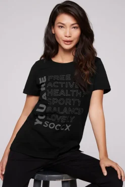 CAMP DAVID & SOCCX T-Shirt Rundhals mit Wording Print black Store