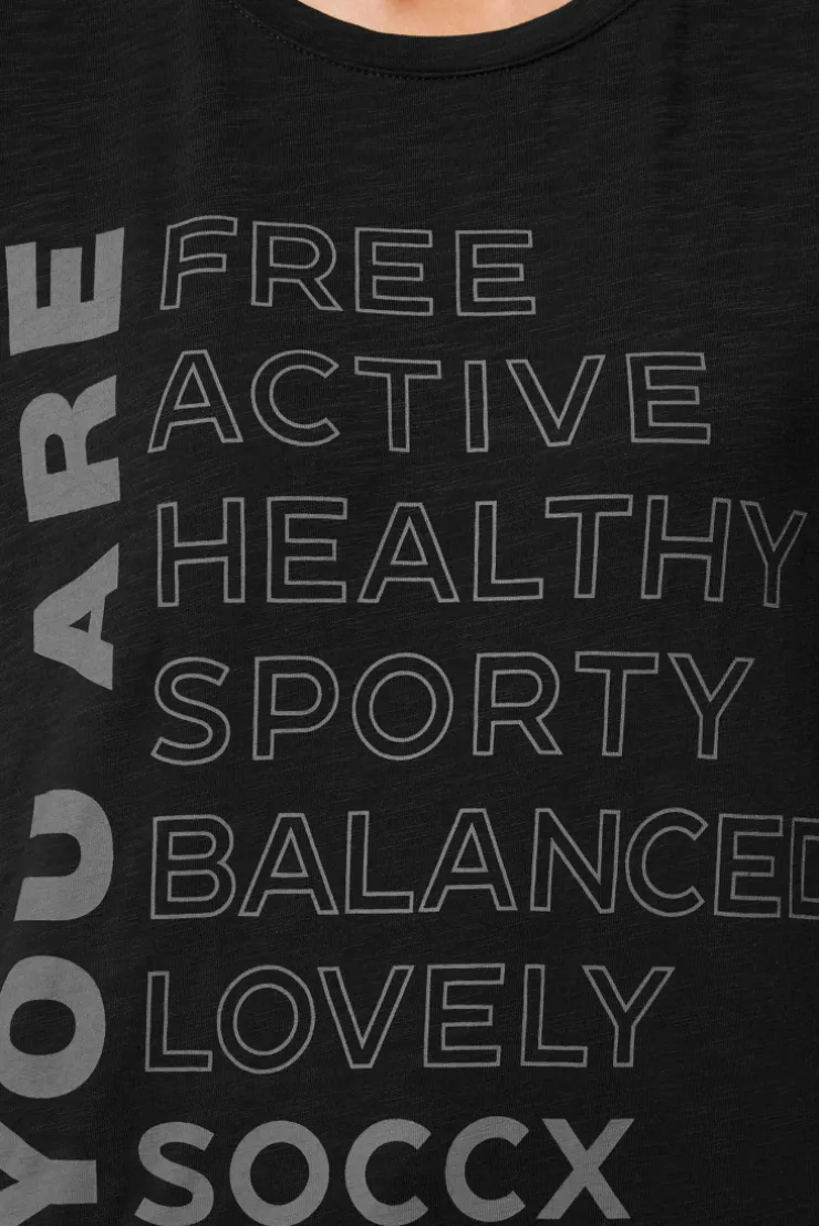 CAMP DAVID & SOCCX T-Shirt Rundhals mit Wording Print black Store