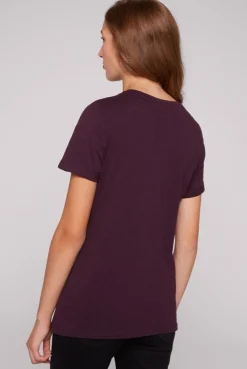 CAMP DAVID & SOCCX T-Shirt Rundhals mit Wording Print deep plum deepplum Hot