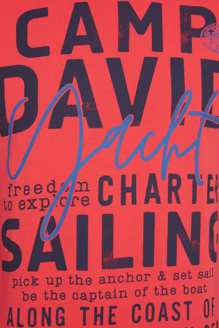 CAMP DAVID & SOCCX T-Shirt Rundhals mit Yacht Print skipper red | S skipperred Shop