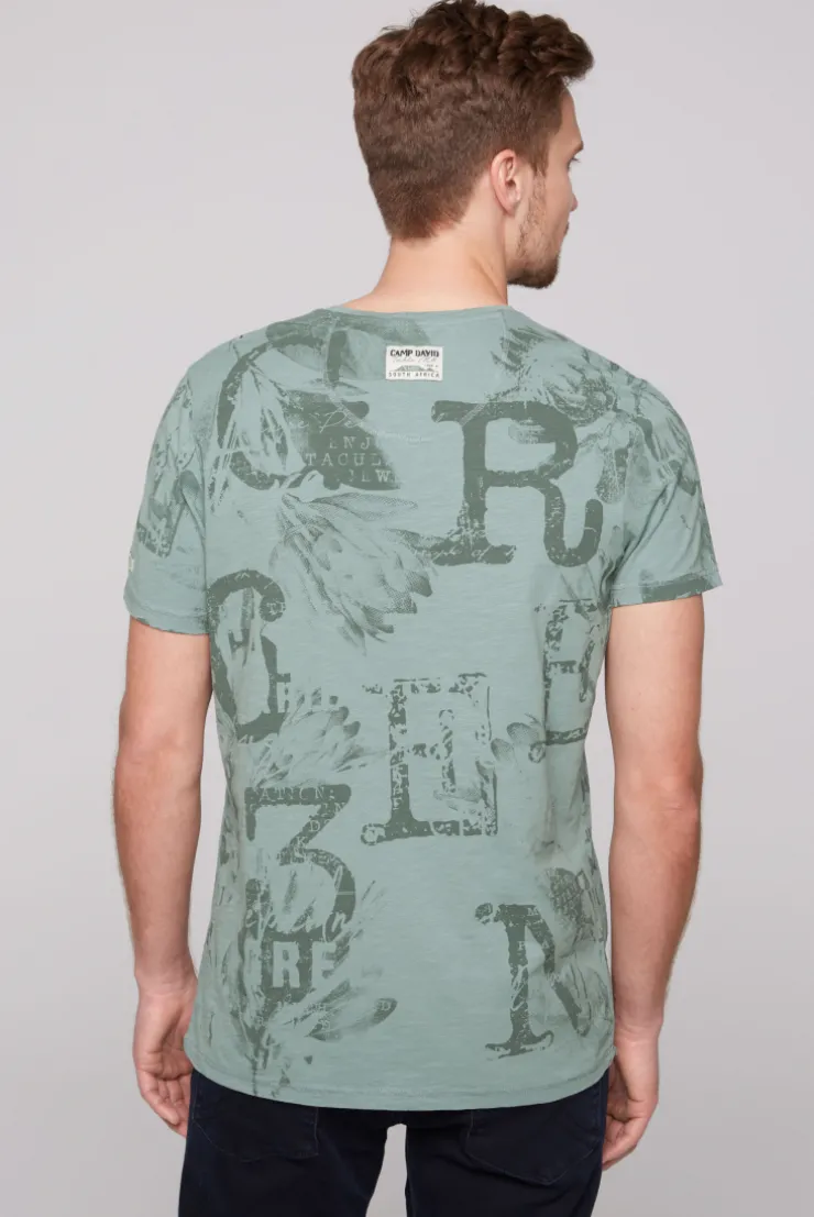 CAMP DAVID & SOCCX T-Shirt V-Neck mit All Over Print teal Best