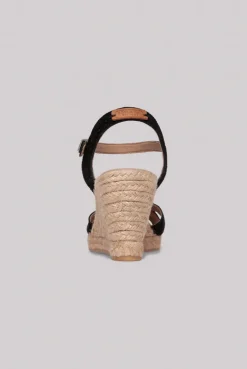 CAMP DAVID & SOCCX Veloursleder-Espadrille mit Keilabsatz black Fashion