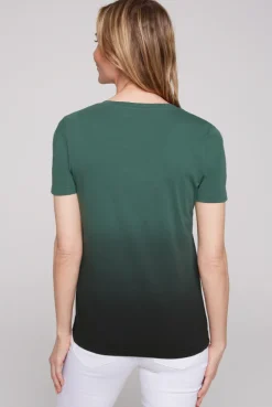 CAMP DAVID & SOCCX V-Shirt Dip Dye mit Anker-Print dark green darkgreen Flash Sale