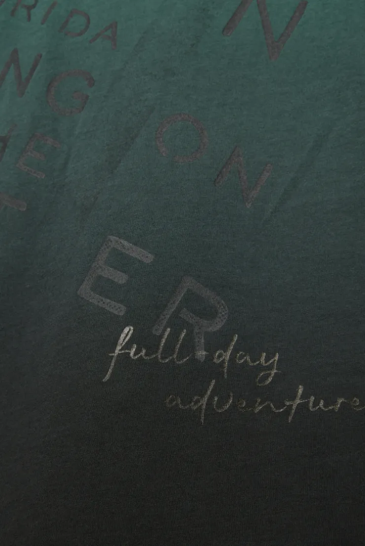 CAMP DAVID & SOCCX V-Shirt Dip Dye mit Anker-Print dark green darkgreen Flash Sale