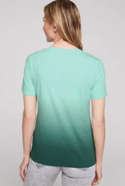 CAMP DAVID & SOCCX V-Shirt Dip Dye mit Anker-Print flash aqua flashaqua Online