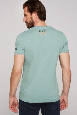 CAMP DAVID & SOCCX V-Shirt mit Flockprint teal Cheap