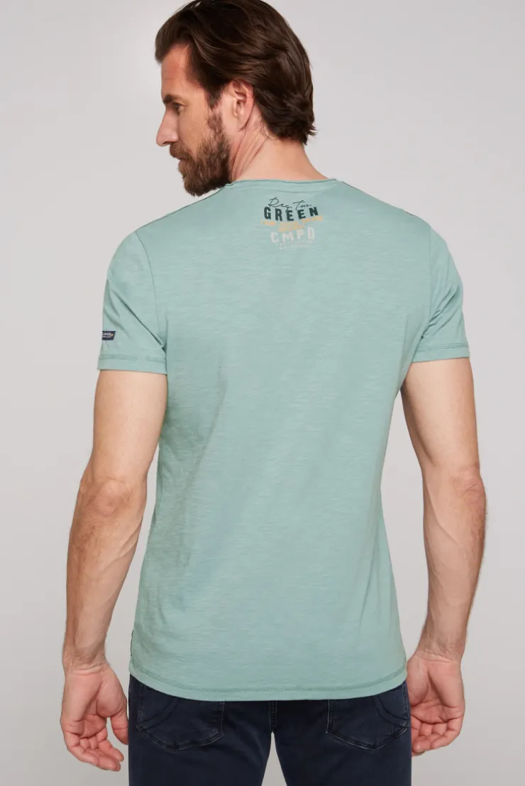CAMP DAVID & SOCCX V-Shirt mit Flockprint teal Cheap