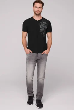 CAMP DAVID & SOCCX V-Shirt mit Rubber Artworks black Best Sale