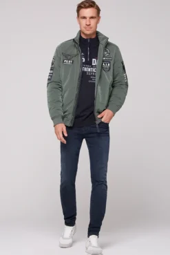 CAMP DAVID & SOCCX Wattierter Fliegerblouson mit Patches khale green khalegreen Best Sale