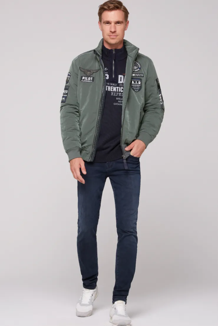 CAMP DAVID & SOCCX Wattierter Fliegerblouson mit Patches khale green khalegreen Best Sale