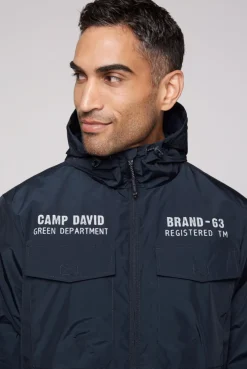 CAMP DAVID & SOCCX Windbreaker-Jacke mit Kapuze und Rückenprint blue navy bluenavy Discount