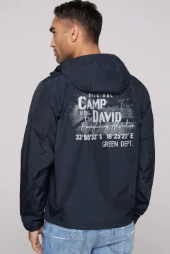 CAMP DAVID & SOCCX Windbreaker-Jacke mit Kapuze und Rückenprint blue navy bluenavy Discount