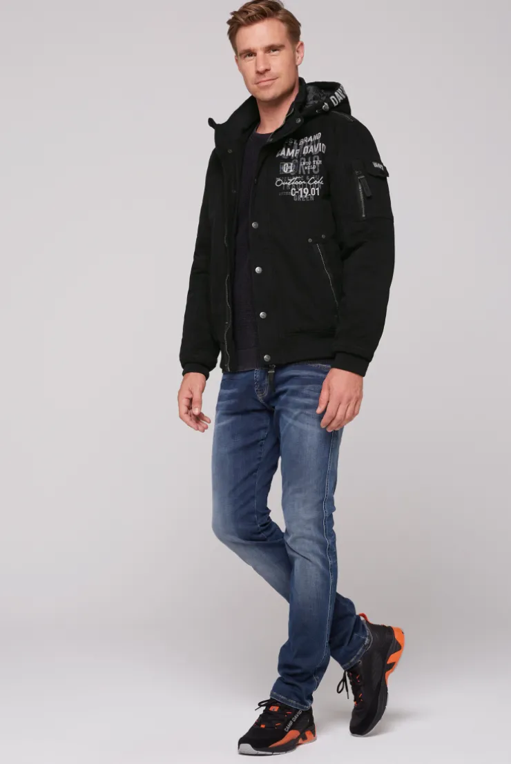 CAMP DAVID & SOCCX Winterblouson mit abtrennbarer Kapuze und Artworks black Sale