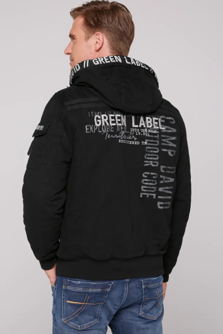 CAMP DAVID & SOCCX Winterblouson mit abtrennbarer Kapuze und Artworks black Sale