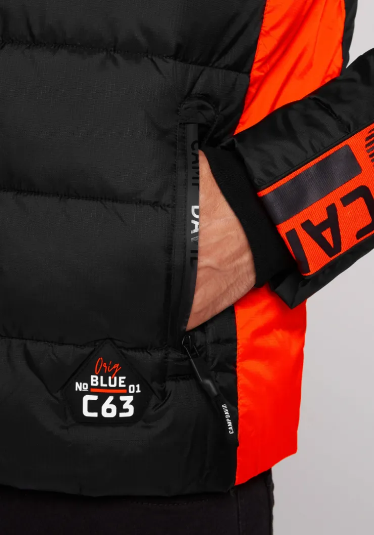 CAMP DAVID & SOCCX Winterjacke mit Colour-Blocking und Logo-Design black Fashion