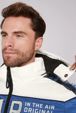 CAMP DAVID & SOCCX Winterjacke mit Colour-Blocking und Logo-Design kitt Clearance