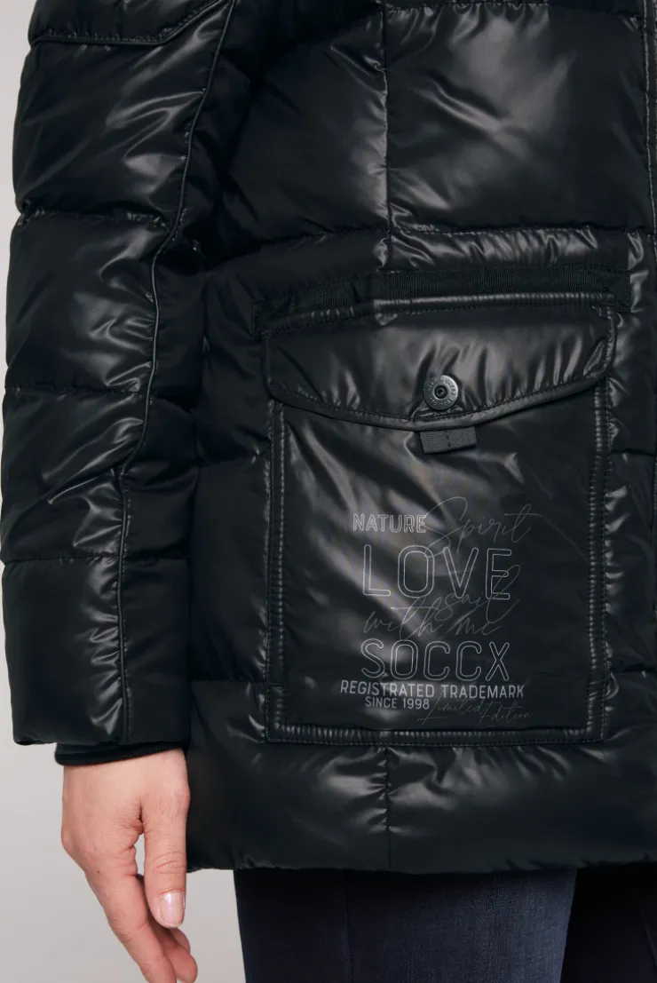 CAMP DAVID & SOCCX Winterjacke mit hohem Kragen und Steppmuster black New
